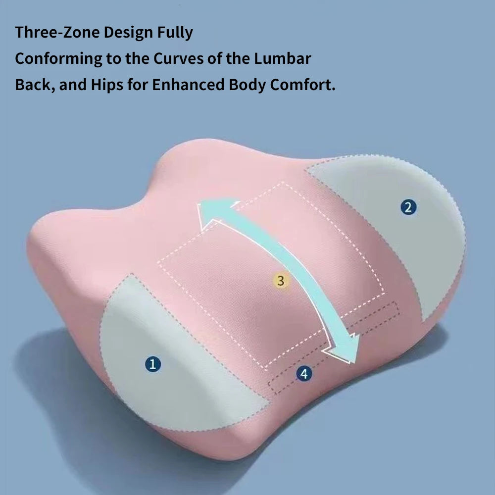 Back Support Pillow – Ergonomic Lumbar Cushion with Memory Foam for Pain Relief
