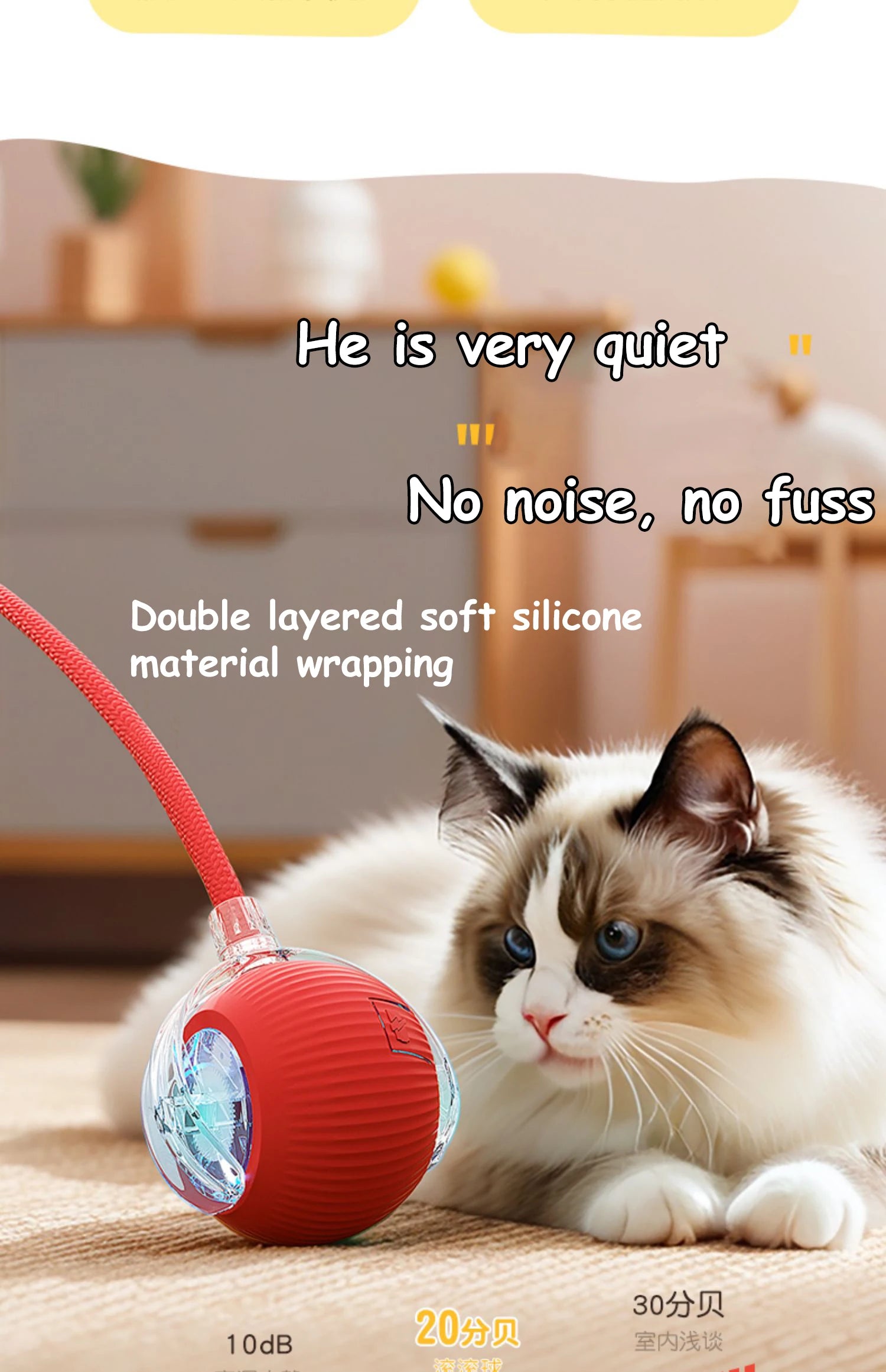 Rechargeable Cat Ball Toy – Automatic Rolling Interactive Pet Training Toy