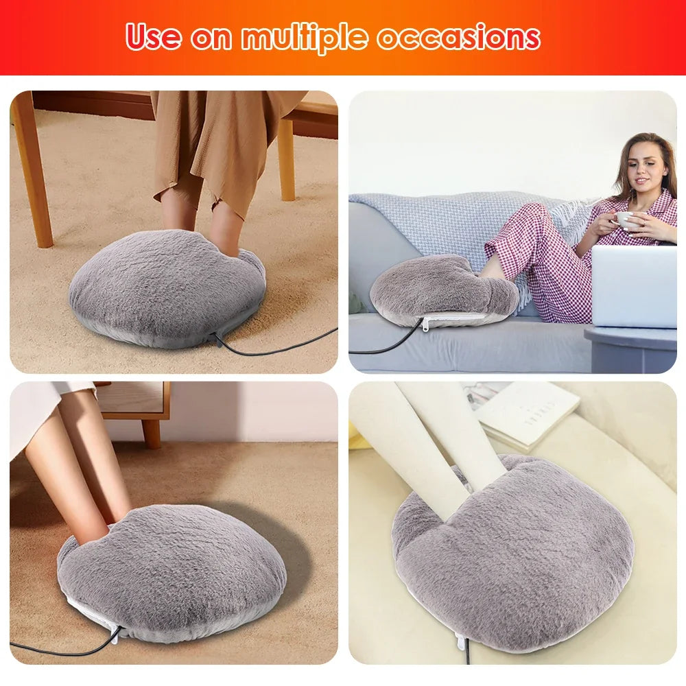 Electric Foot Warmer – Soft Velvet Washable Heating Pad