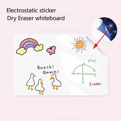 45CM Reusable Static Whiteboard,Easy Stick & Remove Dry Erase Board