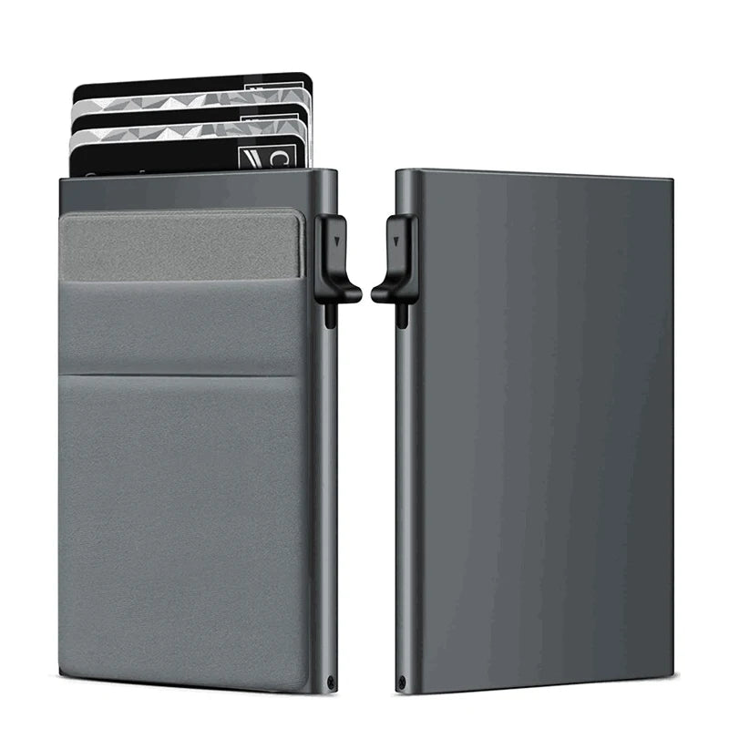 RFID Blocking Metal Wallet for Men ,Slim Minimalist Credit Card Holder Case