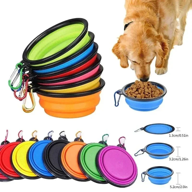 Portable Pet Travel Bowl – 350mL Collapsible Dog & Cat Feeding Cup
