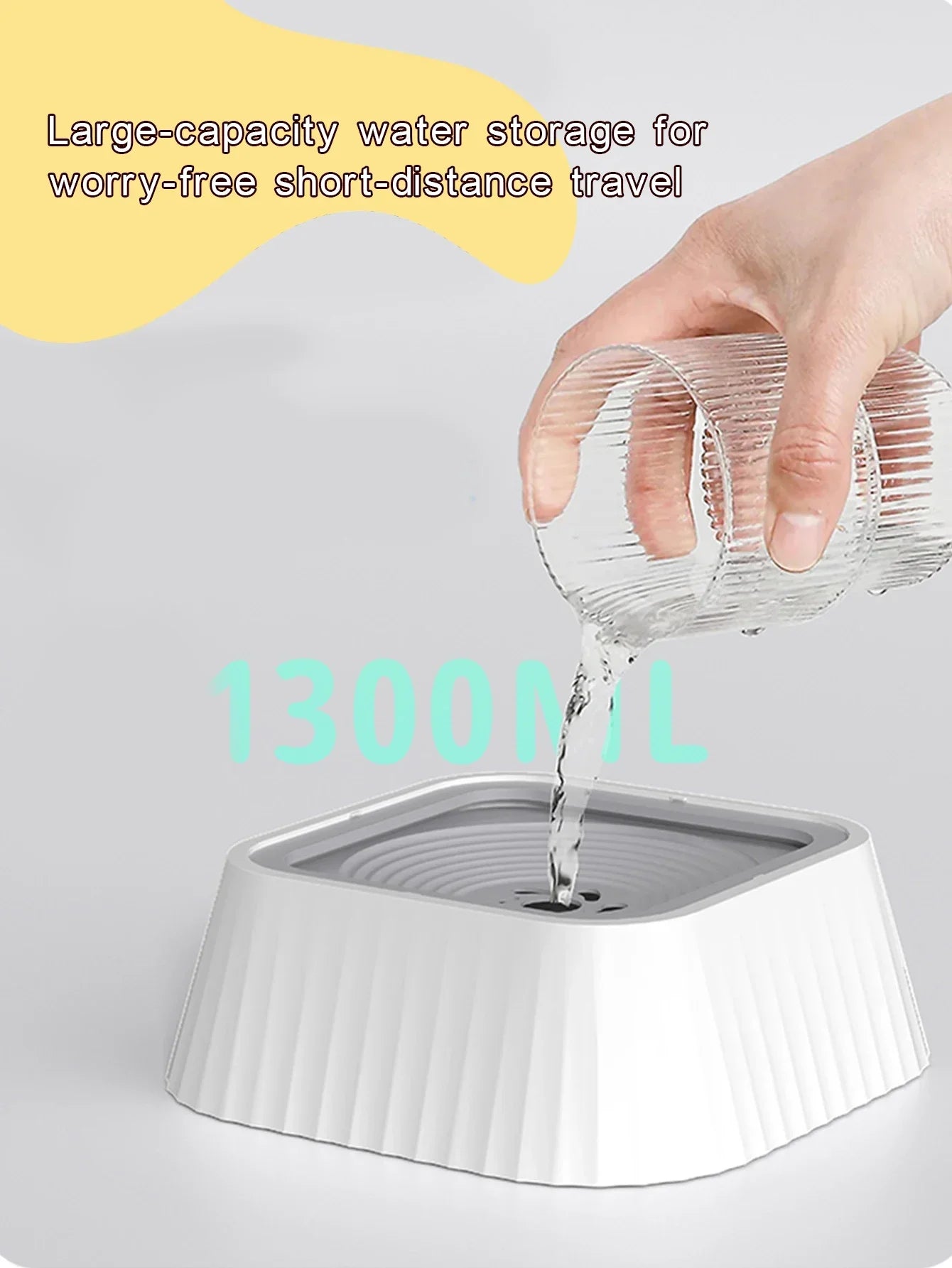 No Spill Pet Water Fountain,Anti-Splash Dog Bowl with Floating Plate Slow Feeder