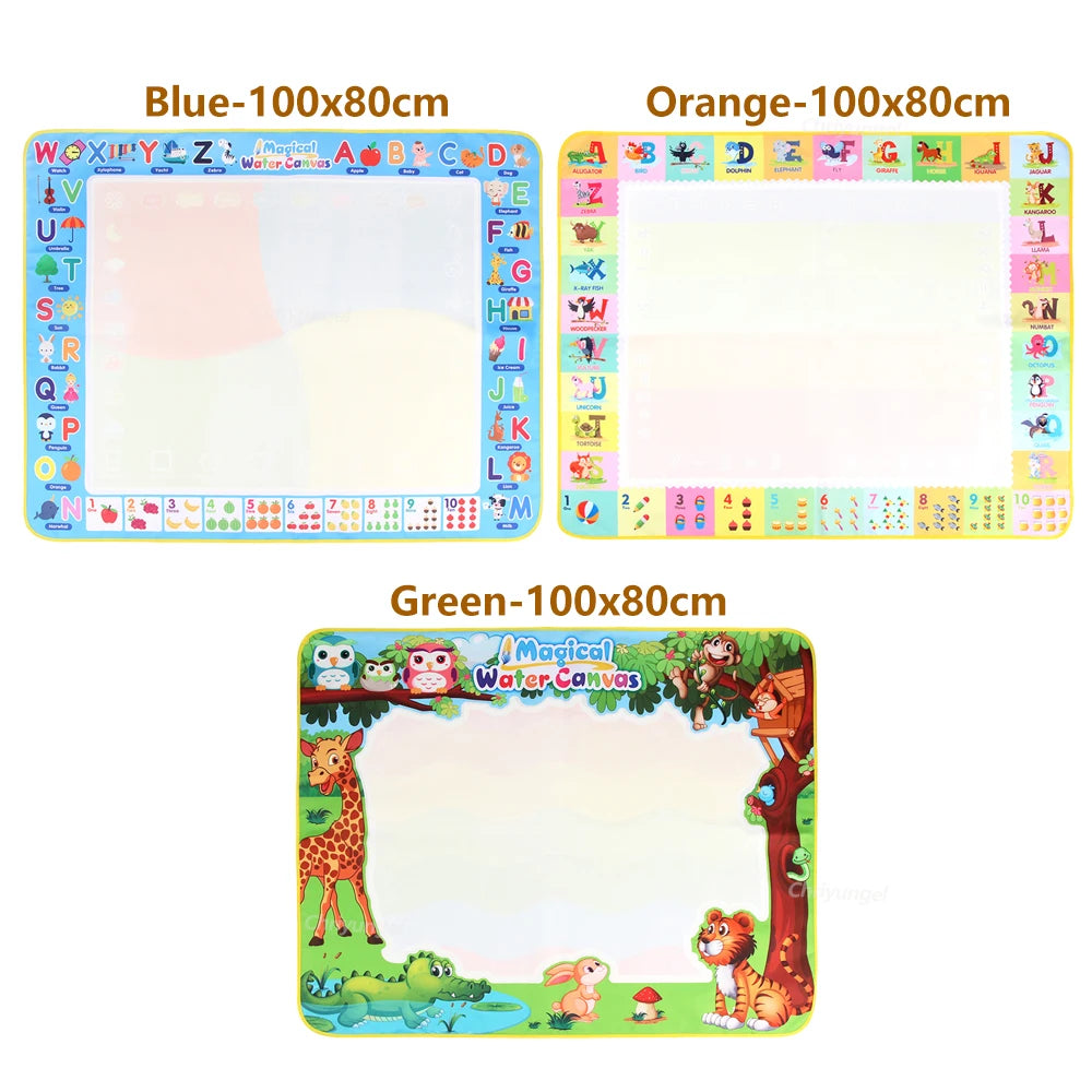 Magic Water Drawing Mat,Reusable Kids Doodle Board, Montessori Educational Toy