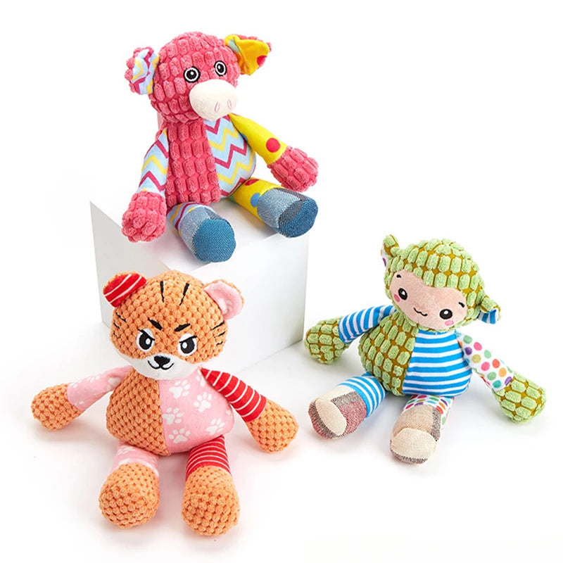 Interactive Dog Plush Toy – Bite Resistant, Teeth Cleaning & Squeaky Pet Toy