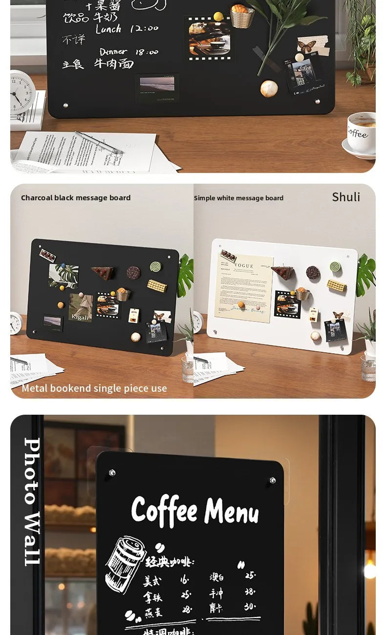 Magnetic Desktop Whiteboard – Large Standing Blackboard Sign for Coffee Shop