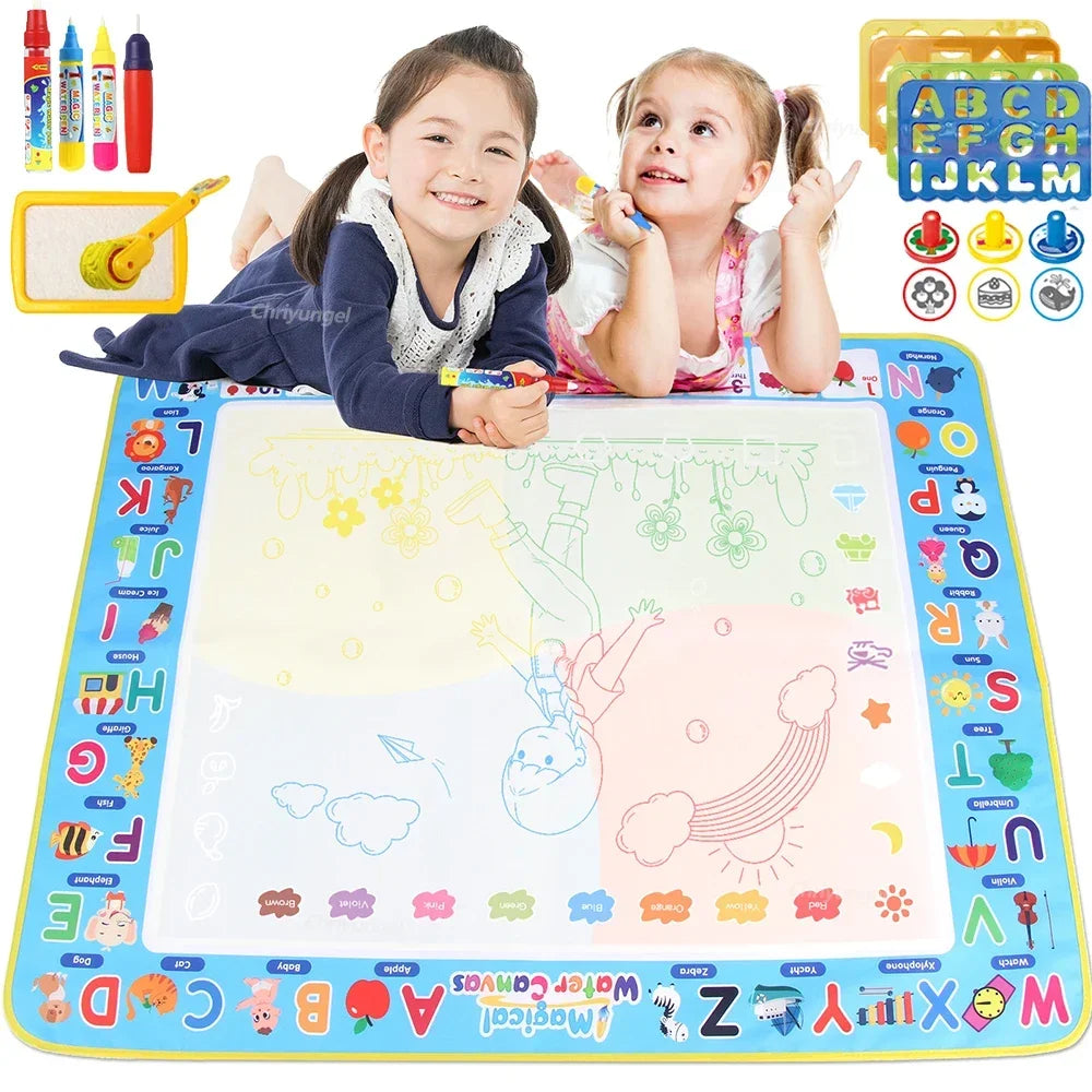 Magic Water Drawing Mat,Reusable Kids Doodle Board, Montessori Educational Toy
