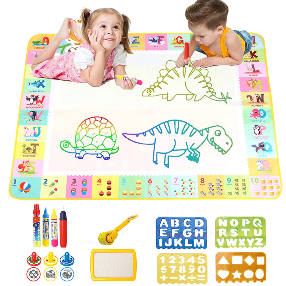 Magic Water Drawing Mat,Reusable Kids Doodle Board, Montessori Educational Toy