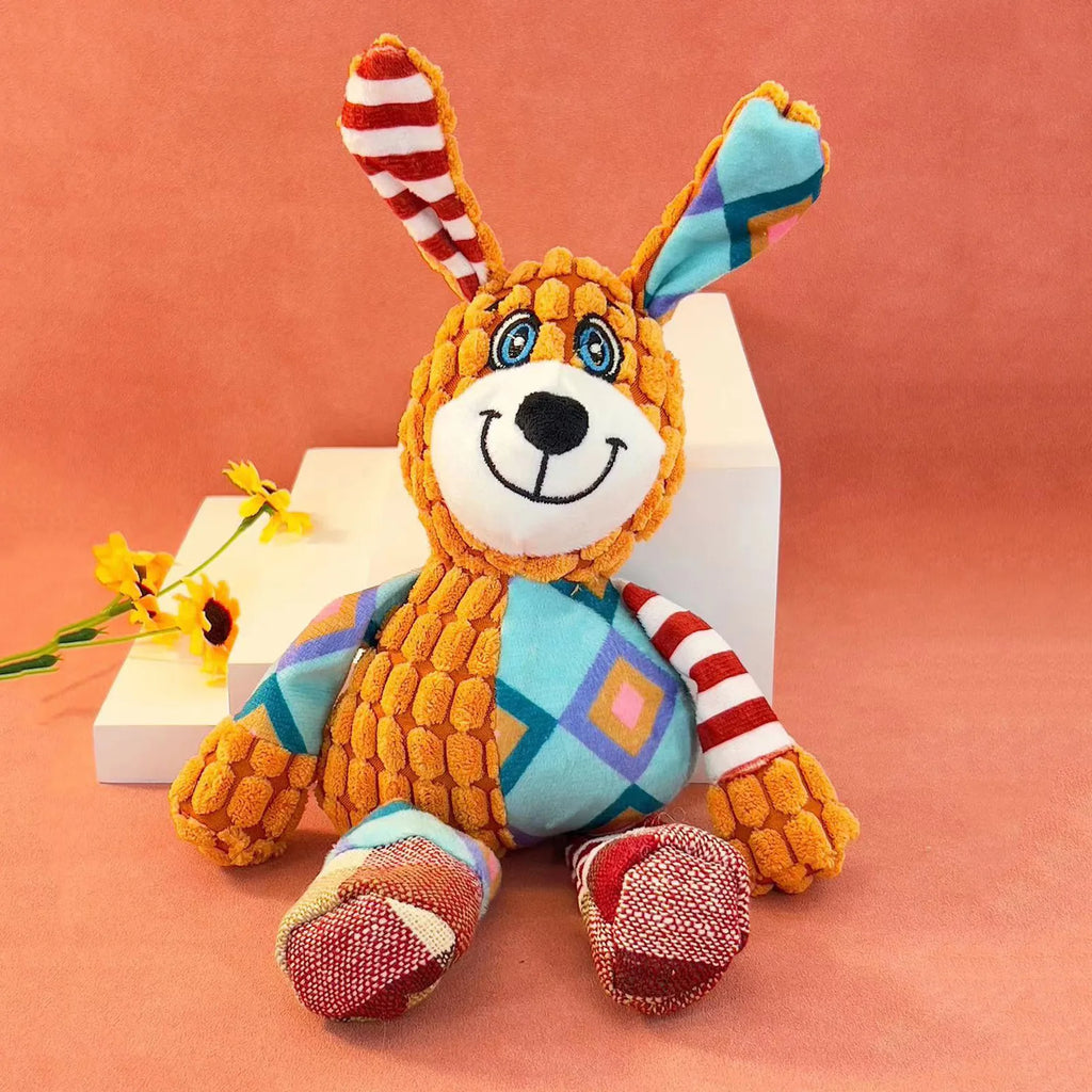 Interactive Dog Plush Toy – Bite Resistant, Teeth Cleaning & Squeaky Pet Toy