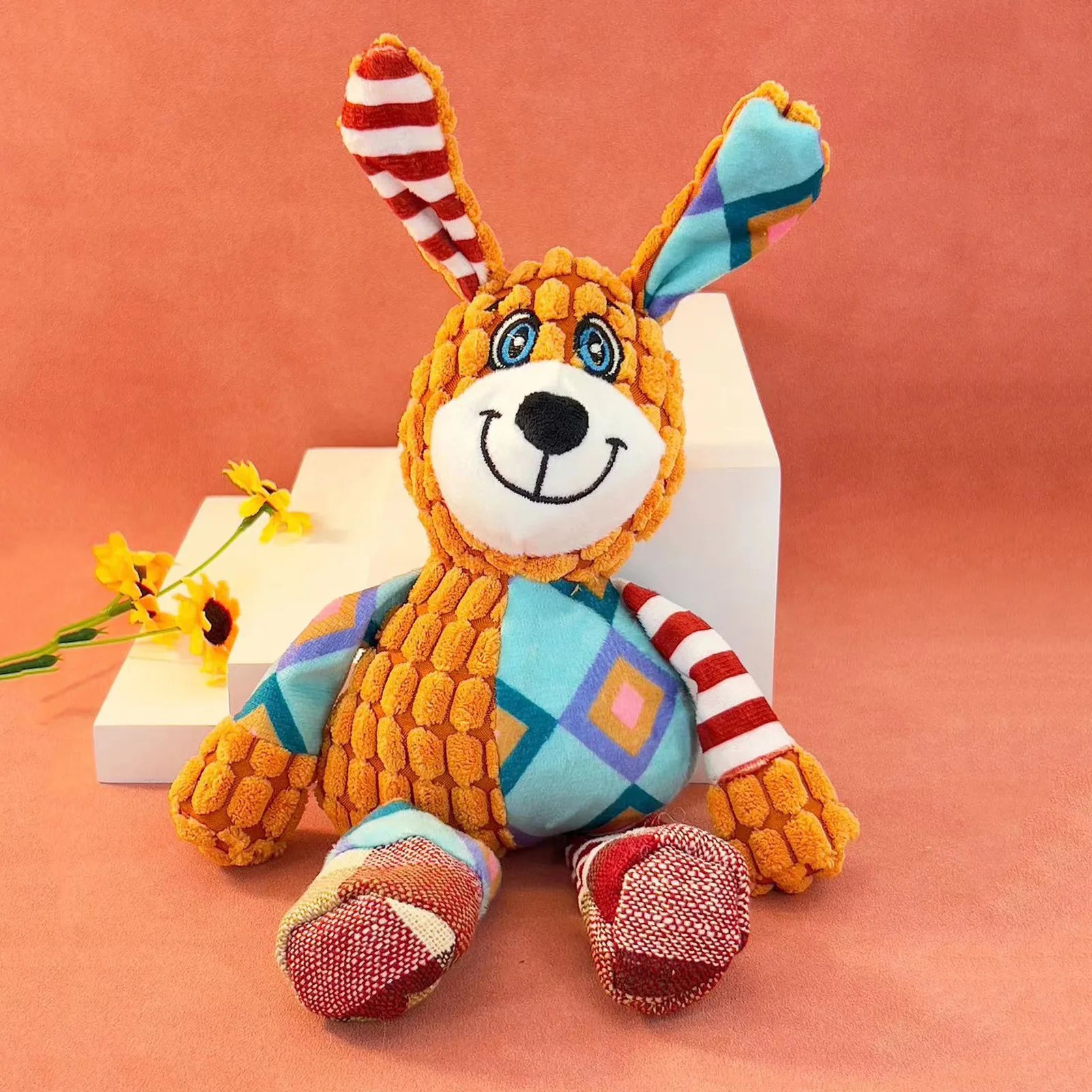Interactive Dog Plush Toy – Bite Resistant, Teeth Cleaning & Squeaky Pet Toy