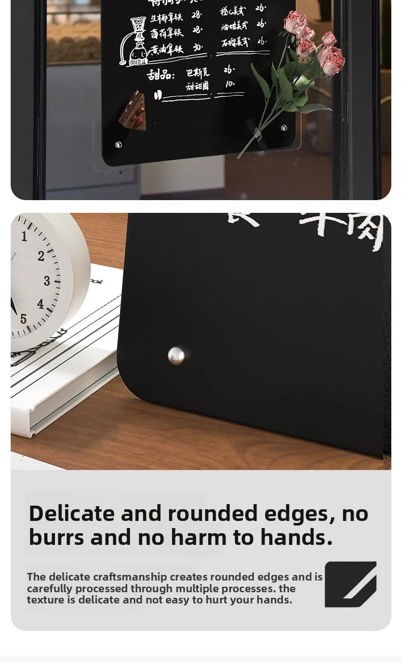 Magnetic Desktop Whiteboard – Large Standing Blackboard Sign for Coffee Shop