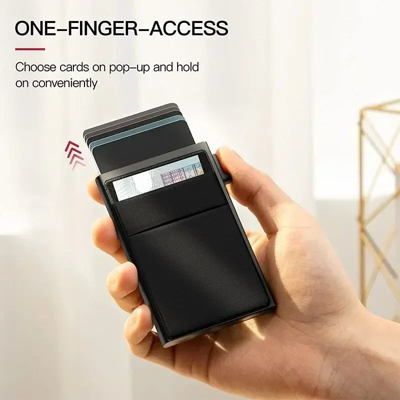 RFID Blocking Metal Wallet for Men ,Slim Minimalist Credit Card Holder Case