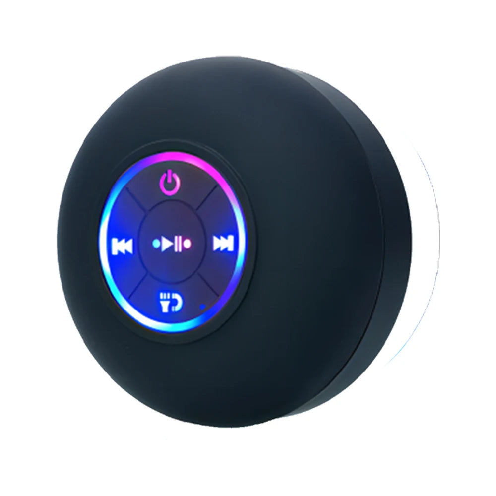 Waterproof Mini Bluetooth Speaker with LED & Suction Cup